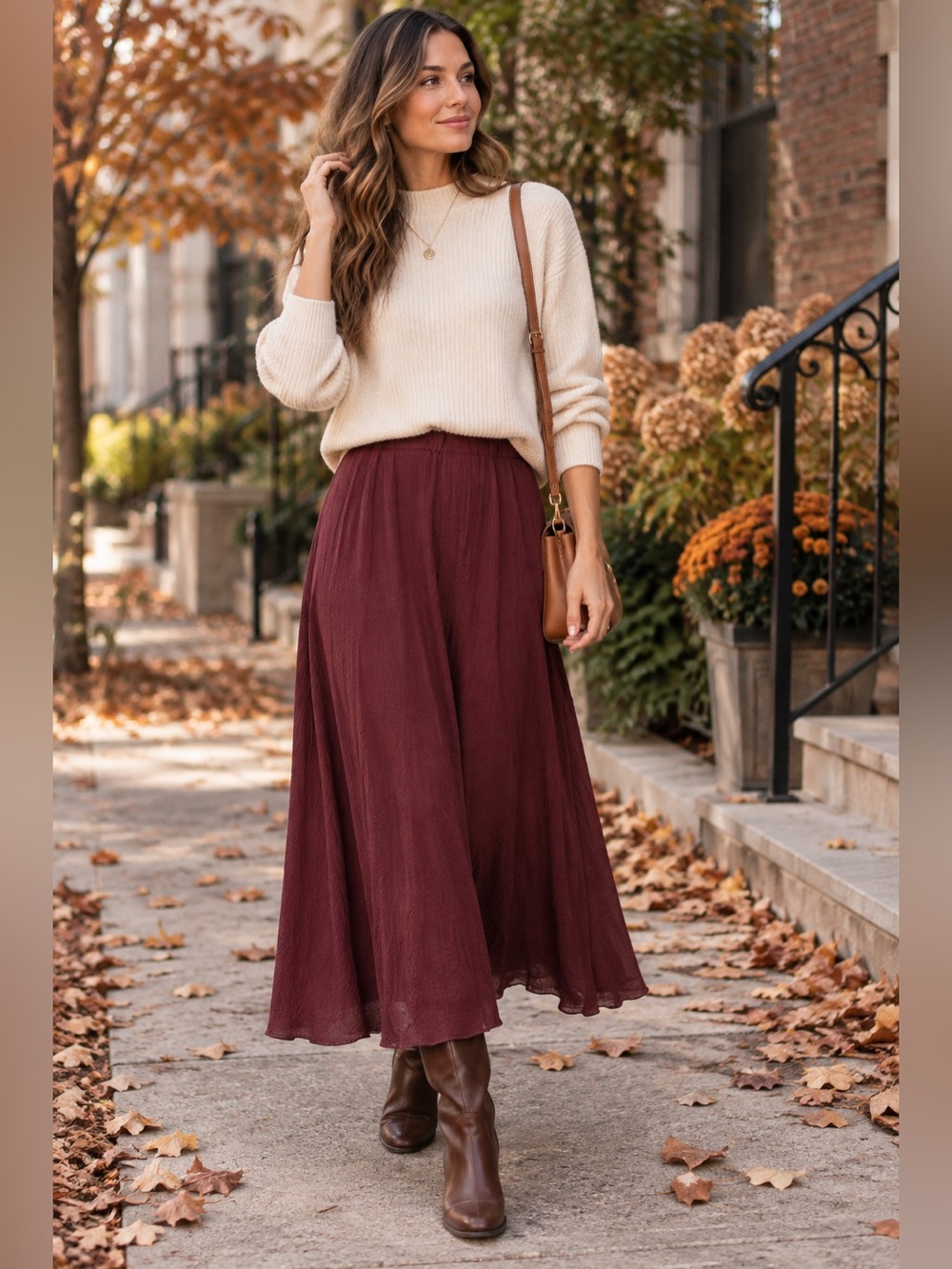 Max Studio Wine Burgundy Maxi Skirt